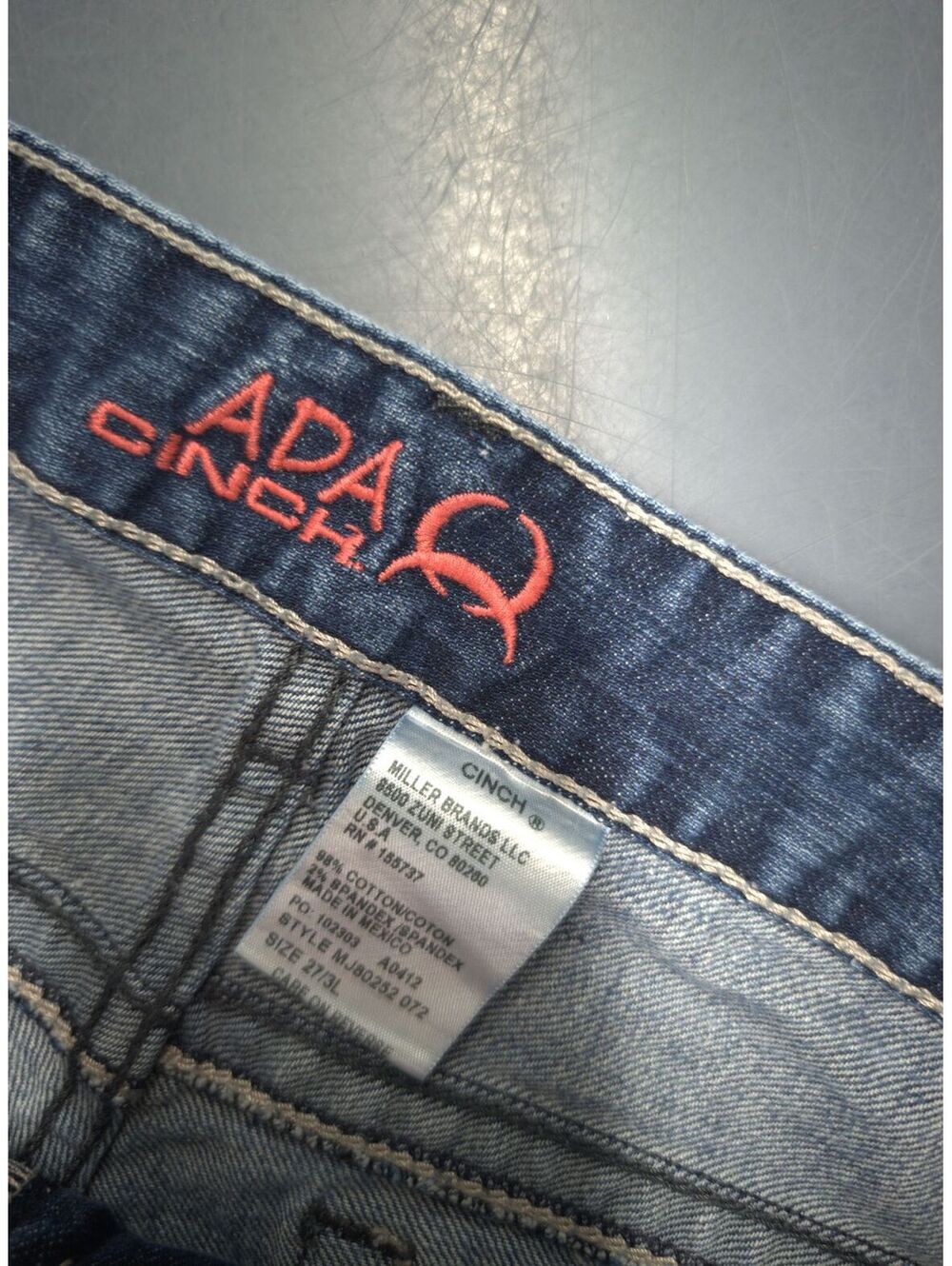 Ada Cinch Women's Light Blue Denim Jeans with Embroidered Back Pockets - Picture 2 of 4
